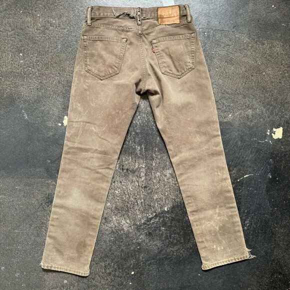 Levi’s Men’s Thrashed Jeans Brown/Gold Color Size 30x28.5 Grunge Style Ripped - Picture 1 of 16